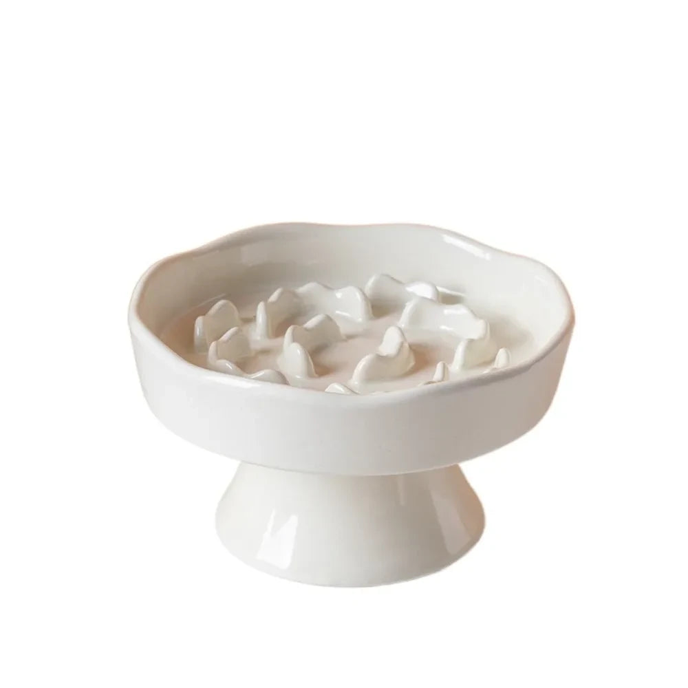 Ceramic Slow Feeder Cat Bowl