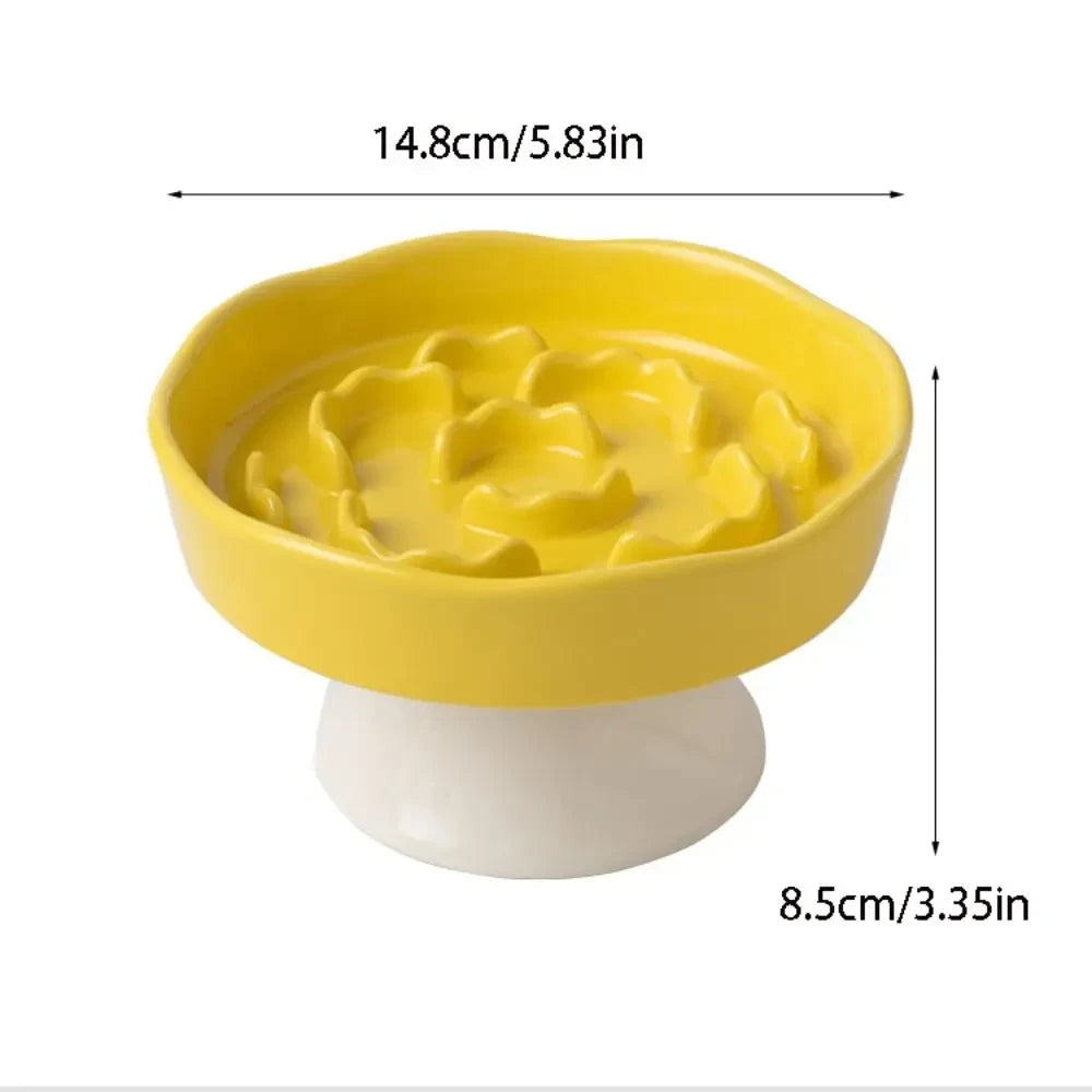 Ceramic Slow Feeder Cat Bowl