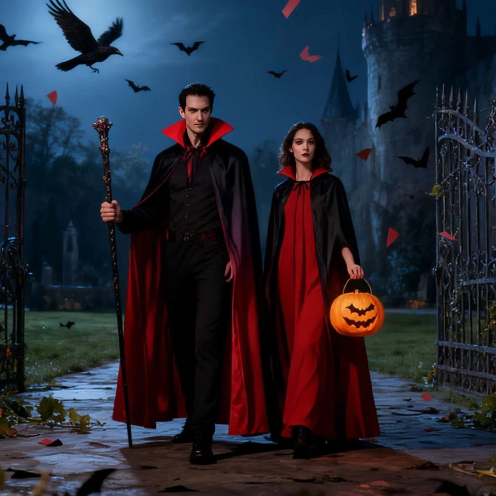 Reversible Stand-Collar Halloween Cape