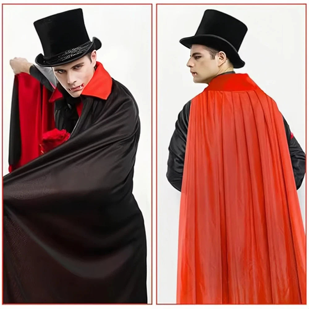 Reversible Stand-Collar Halloween Cape