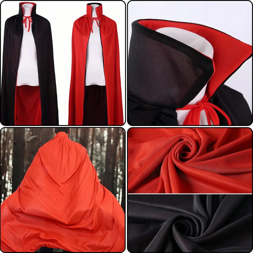 Reversible Stand-Collar Halloween Cape