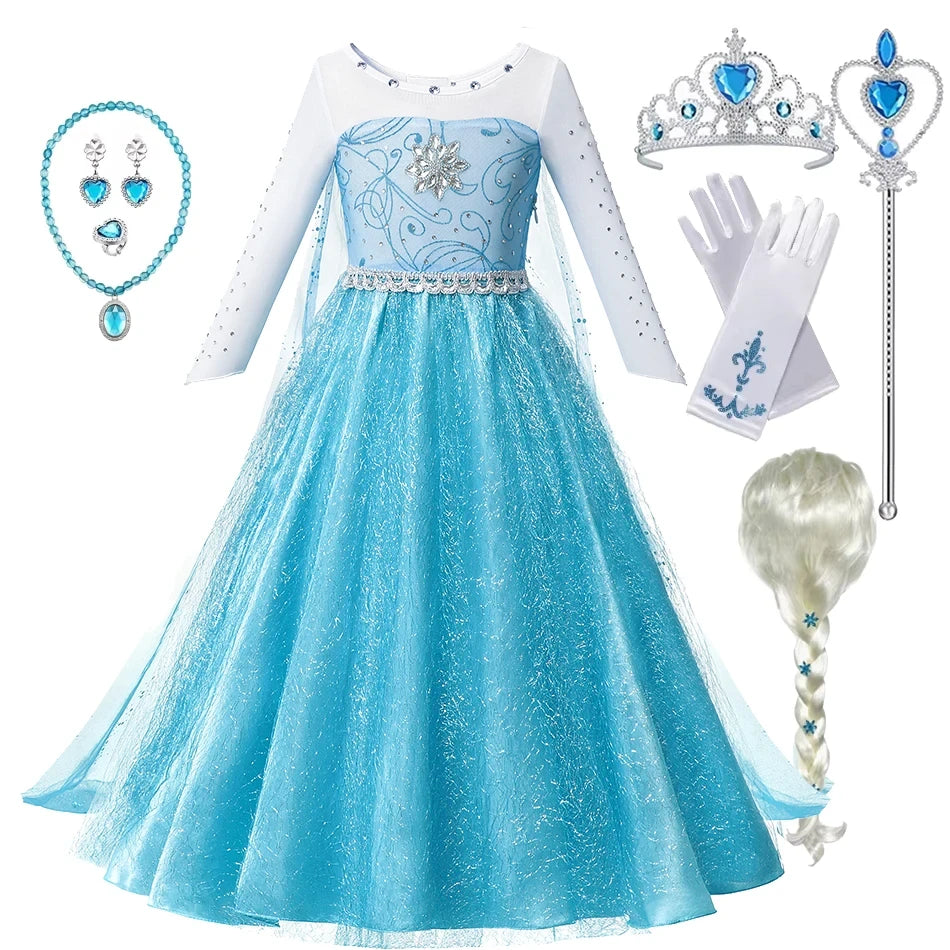 Princess Elsa Anna Costume Dress