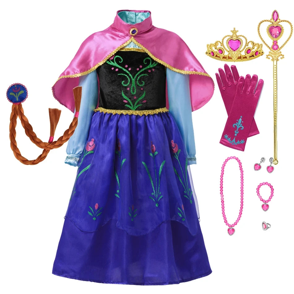 Princess Elsa Anna Costume Dress