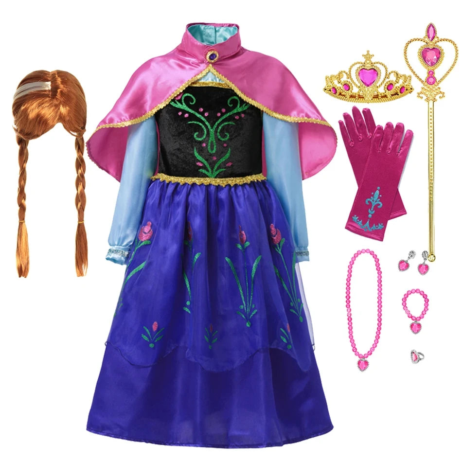 Princess Elsa Anna Costume Dress