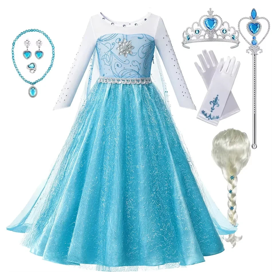 Princess Elsa Anna Costume Dress