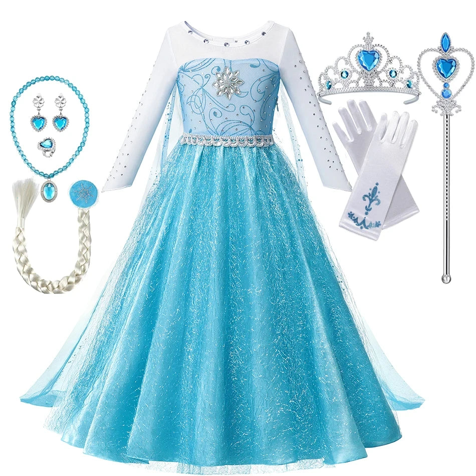 Princess Elsa Anna Costume Dress