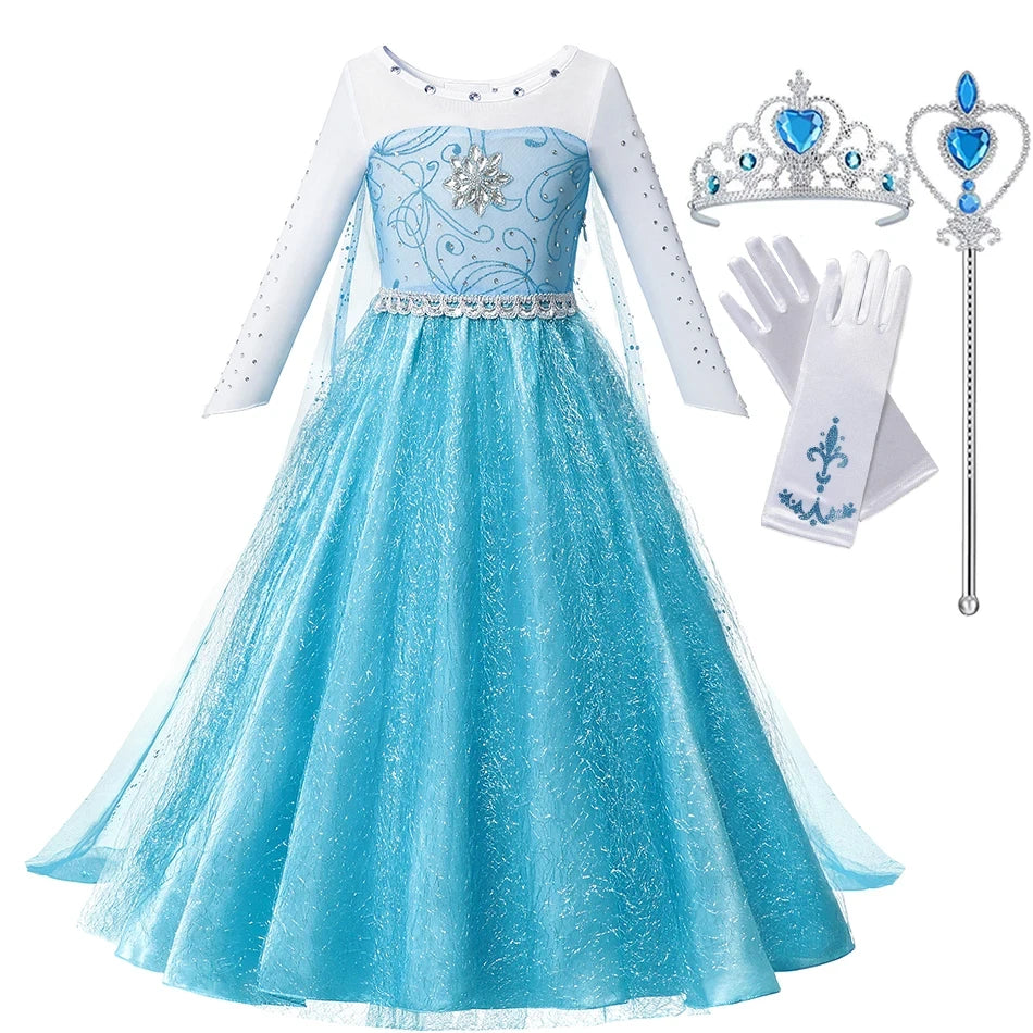 Princess Elsa Anna Costume Dress