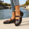 Retro British Platform Mary Jane Loafers