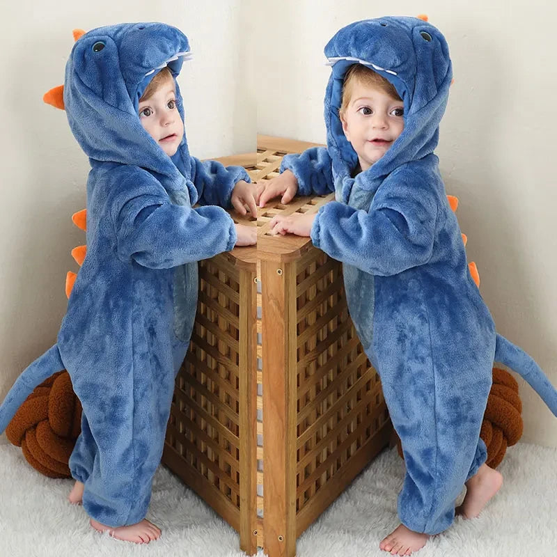 Flannel Animal Baby Romper