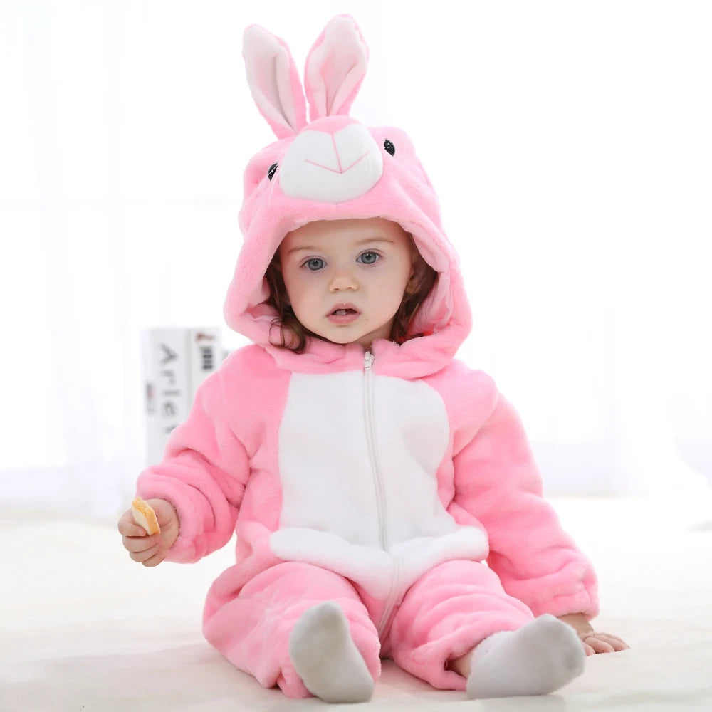 Flannel Animal Baby Romper