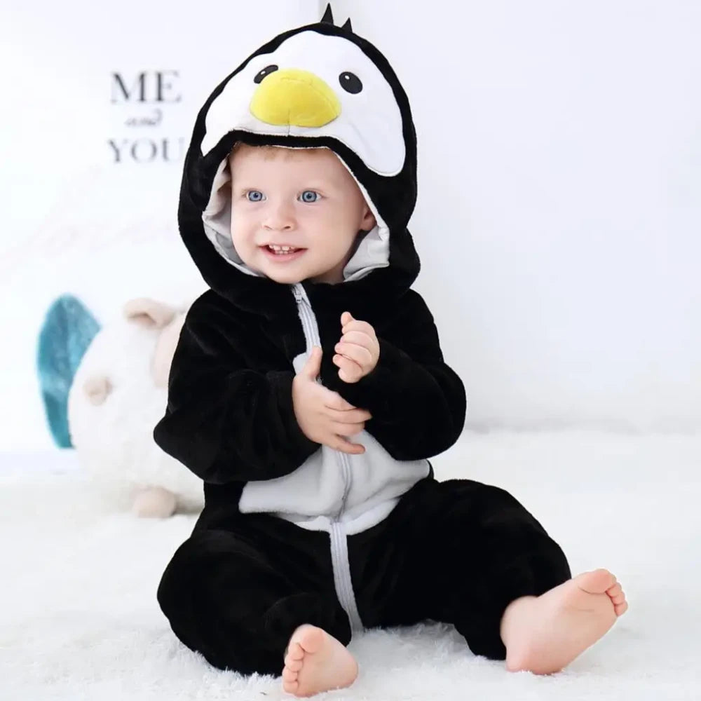 Flannel Animal Baby Romper