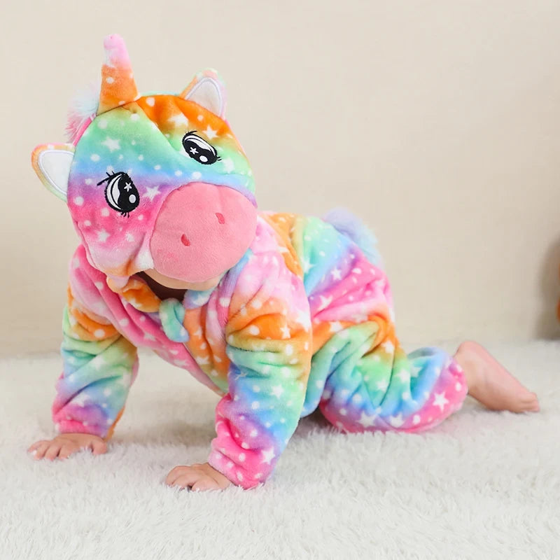 Flannel Animal Baby Romper