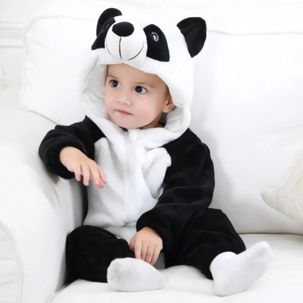 Flannel Animal Baby Romper