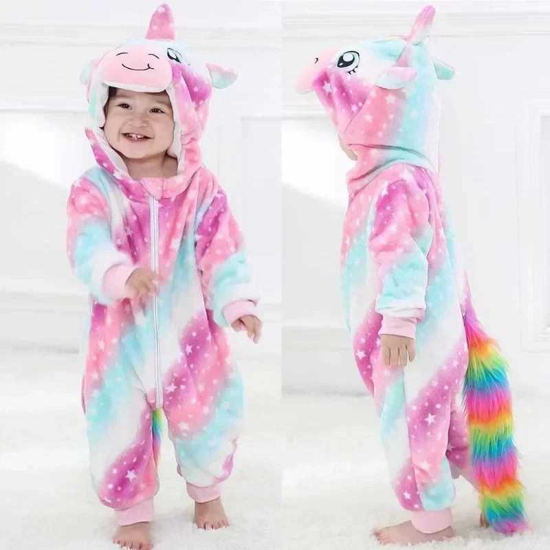 Flannel Animal Baby Jumpsuit