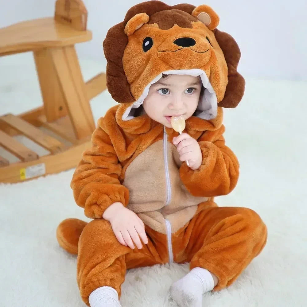 Flannel Animal Baby Jumpsuit
