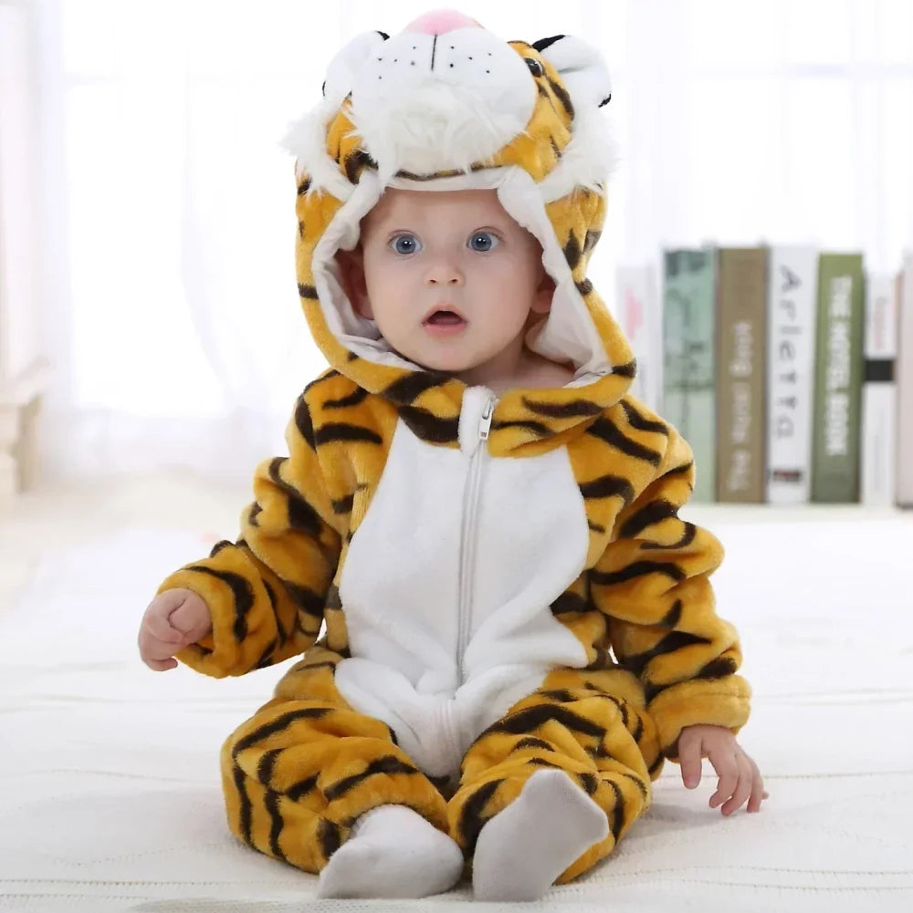 Flannel Animal Baby Jumpsuit