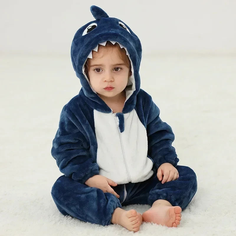 Flannel Animal Baby Jumpsuit