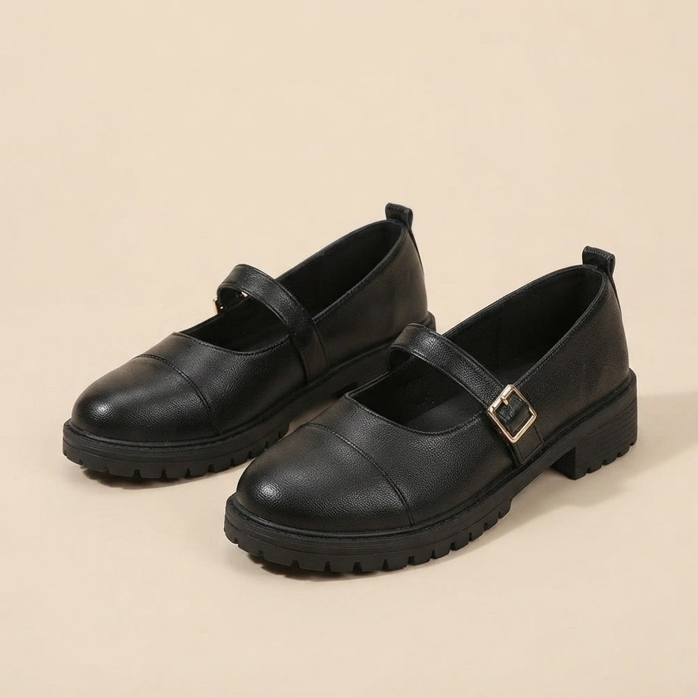 Retro British Platform Mary Jane Loafers